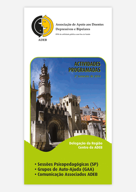 Folheto 2014 (2º Semestre) Atividades ADEB, Delegação Centro